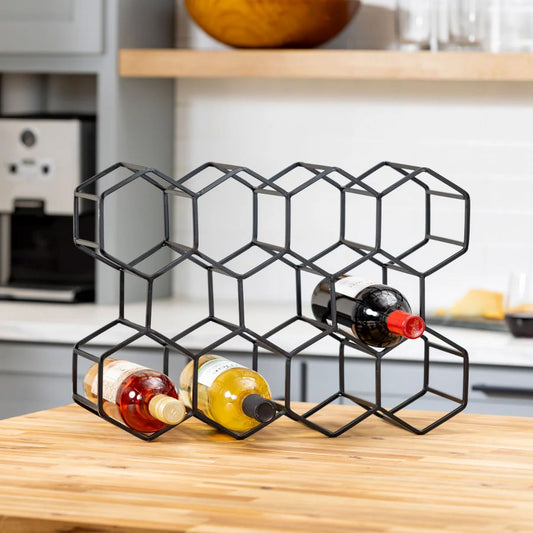 11 Bottle Wine Rack - Black