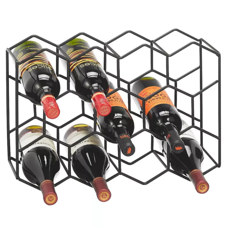 11 Bottle Wine Rack - Black