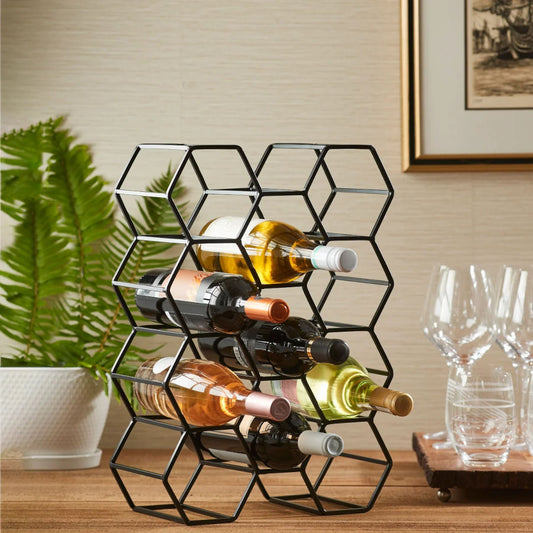 11 Bottle Wine Rack - Black